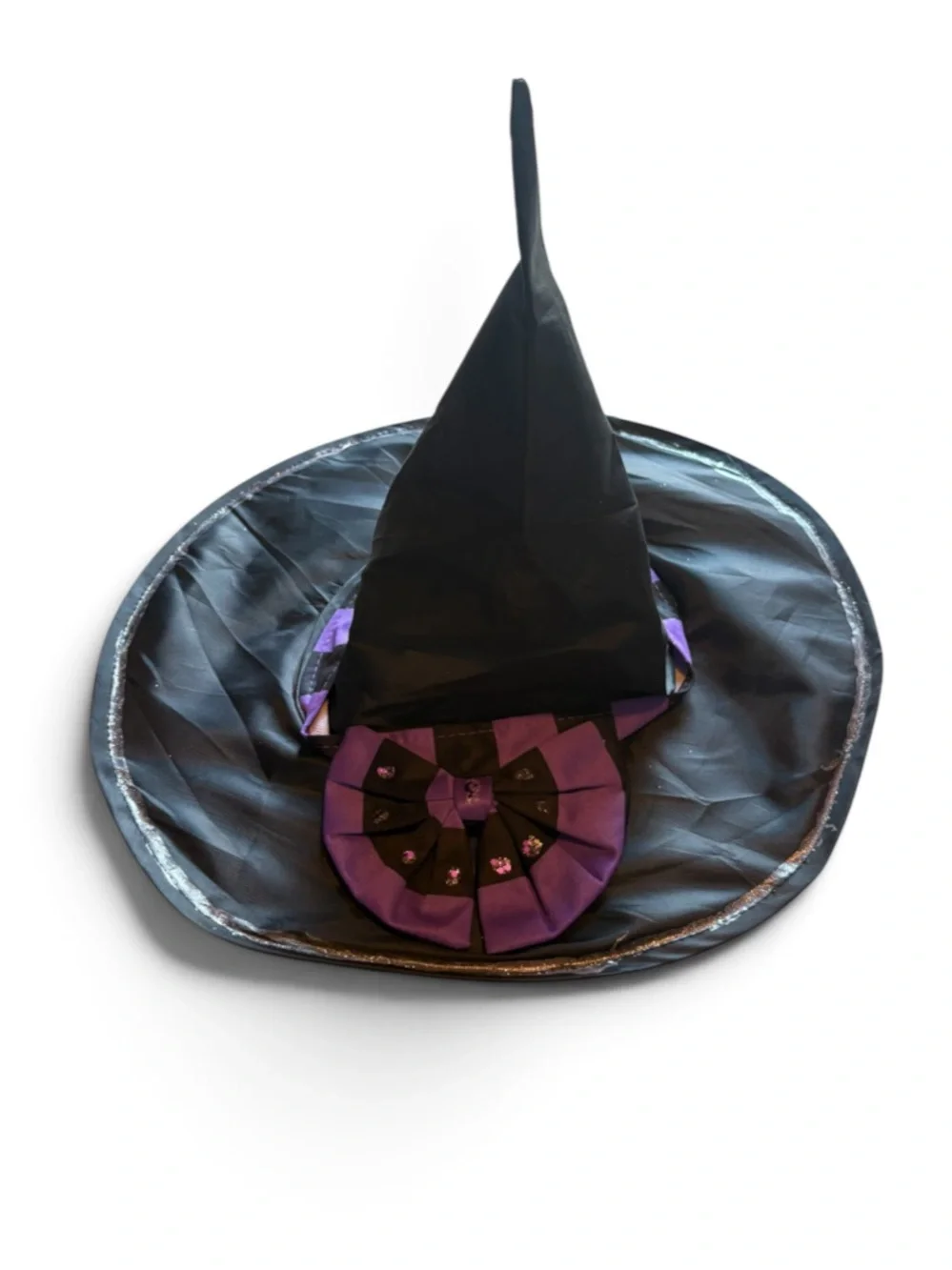 Kids Witch Hat Costume Accessory - Black and Purple Halloween